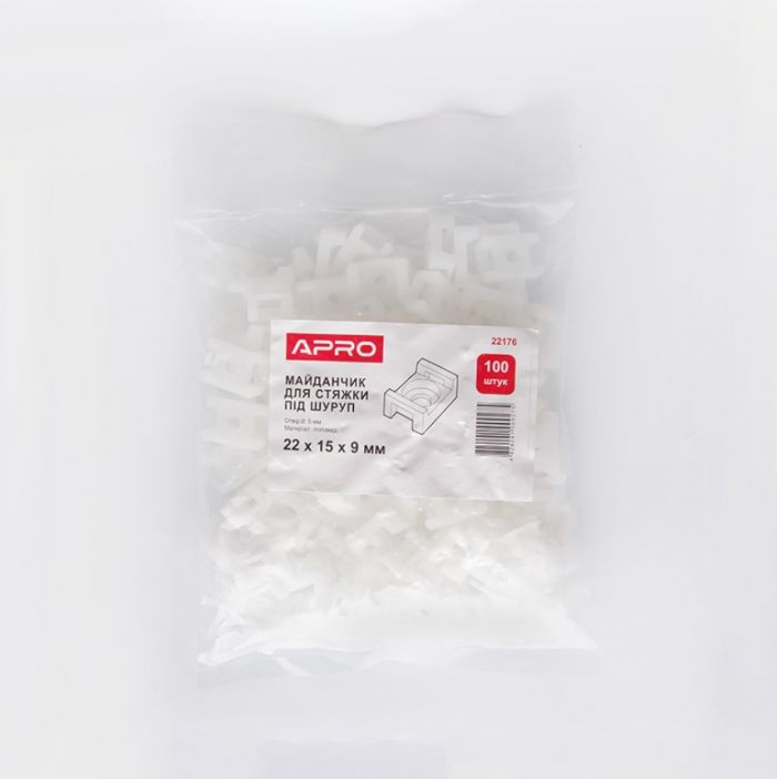 Майданчик для кабельних стяжок з монтажним отвором 22x15x9x5мм (пач 100шт) APRO