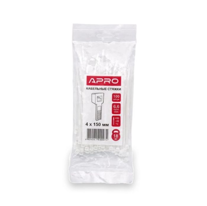 Стяжка кабельна 5*300 біла (пач 100шт) APRO