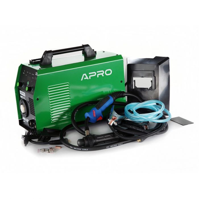 Зварювальний напівавтомат інверторний APRO MIG-200, 20-200А, ел.5мм, пр.0.8-1мм 5кг 2.5+1.5+3м