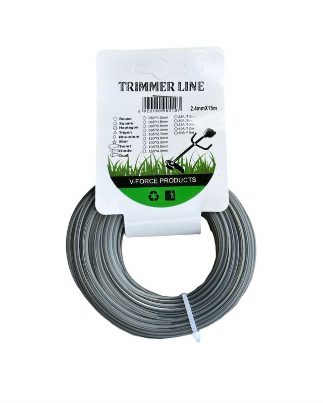 Ліска/жилка для тримера армована "квадрат", 2.40 мм*15 м