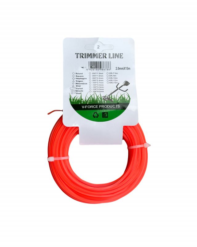 Ліска/жилка для тримера "зірка", 2.00 мм*15 м