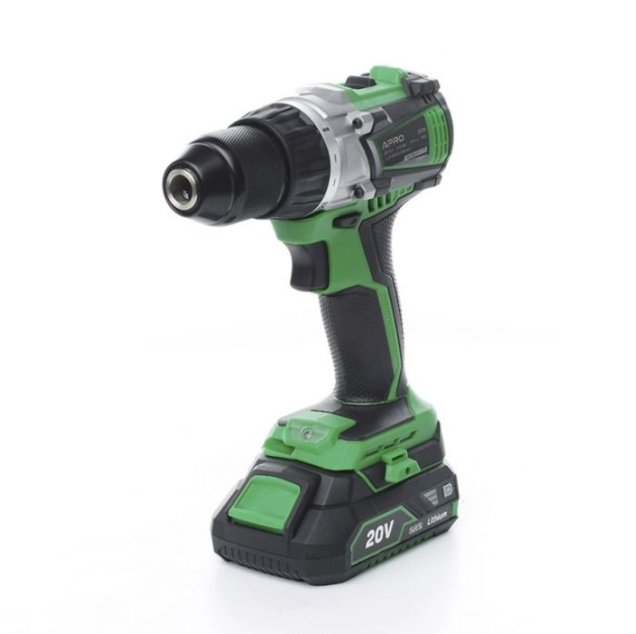 Дриль-шуруповерт безщіточний APRO 20В, 2А, 20DB, 2 АКБ, ЗУ, кейс